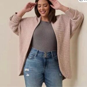 Torrid Chenille Cocoon Open Front Ribbed Sweater - NWOT